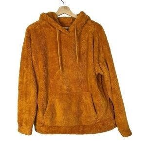 Urban Basics U2B Orange Fleece Sherpa‎ Pullover Hoodie Sweatshirt M